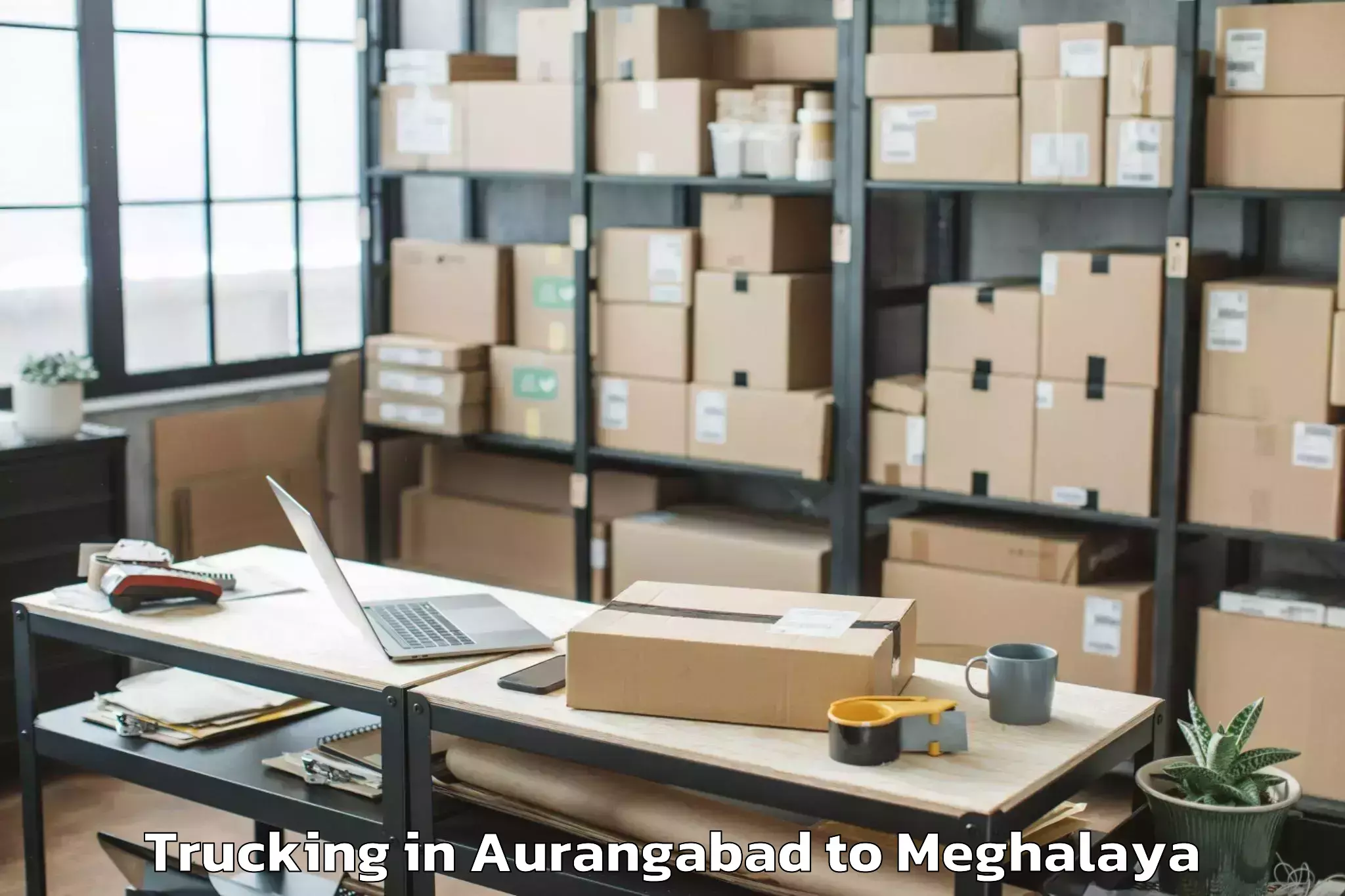 Book Aurangabad to Mawshynrut Trucking Online